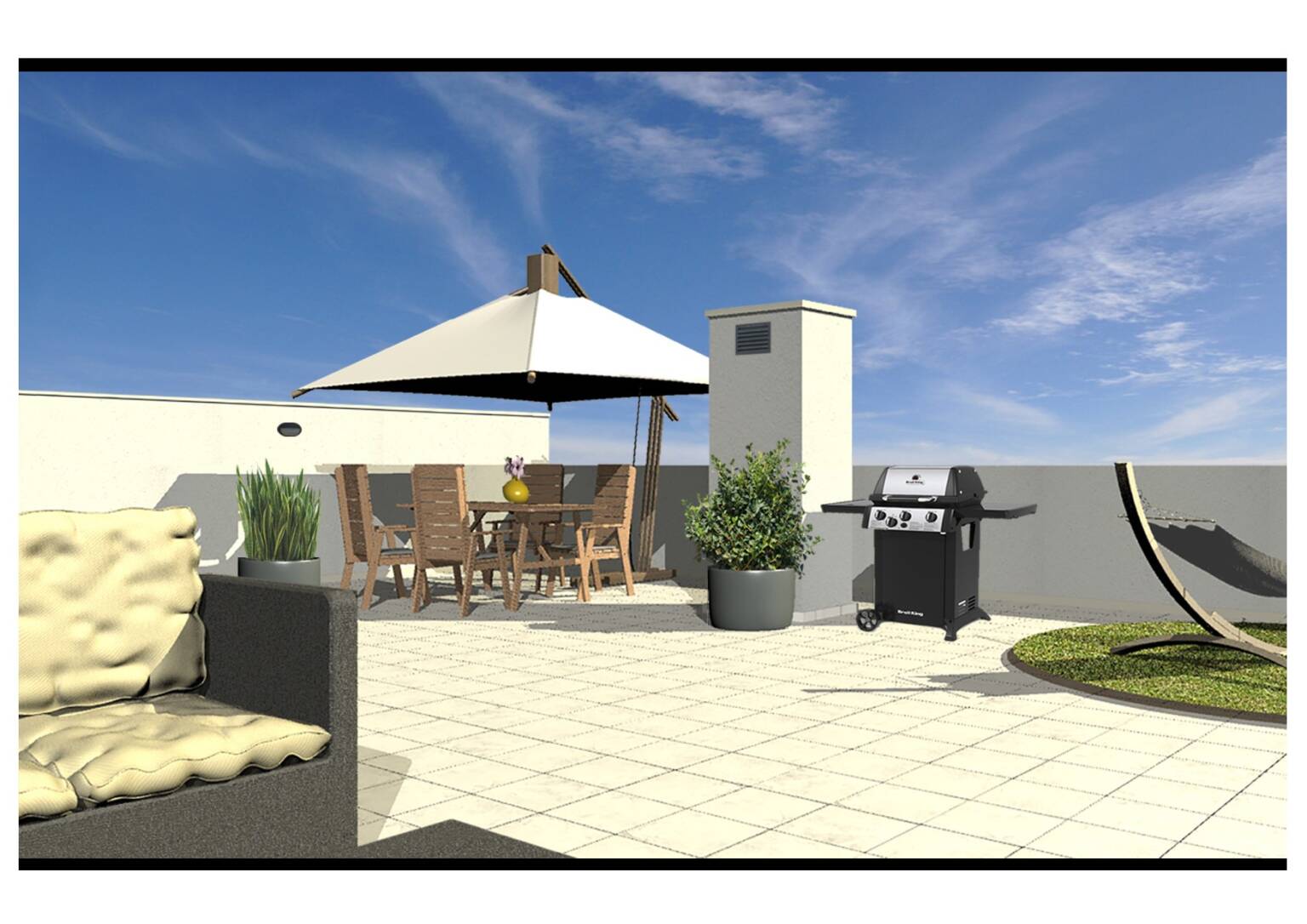 render terrazzo attico roma edificio Z17