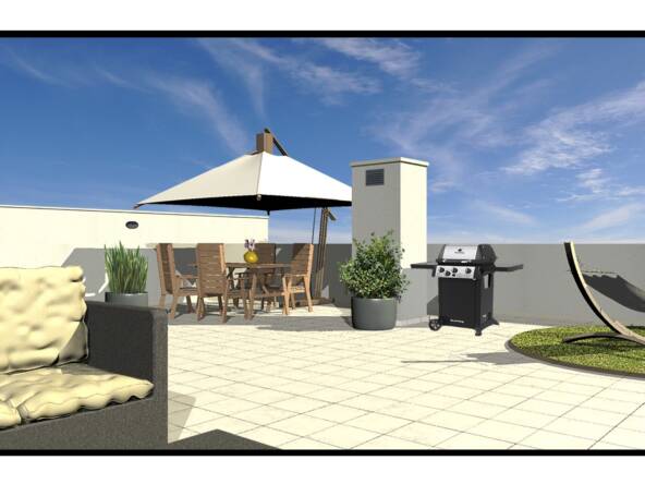 render terrazzo attico roma edificio Z17