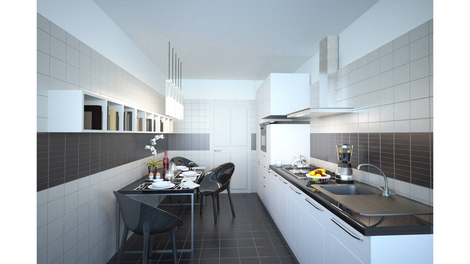 Render cucina abitabile sesto san giovanni