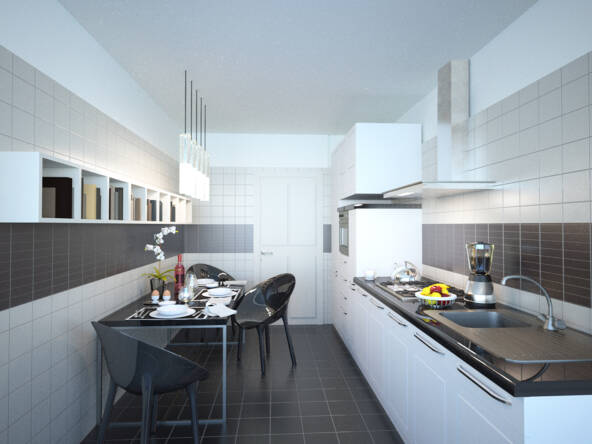 Render cucina abitabile sesto san giovanni