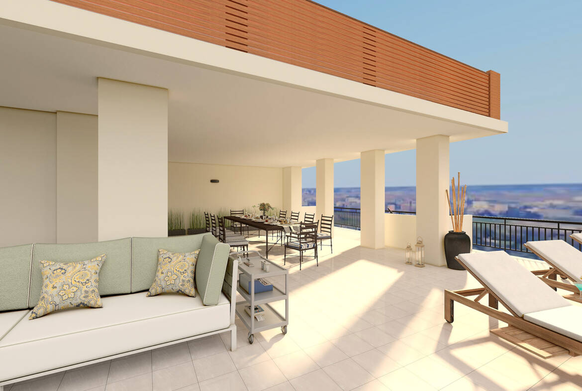 Render terrazza Trilocale Roma