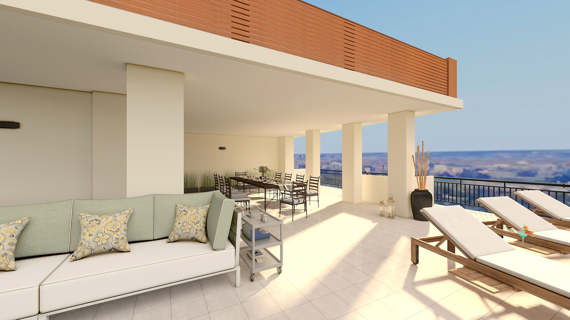 Render terrazza Trilocale Roma