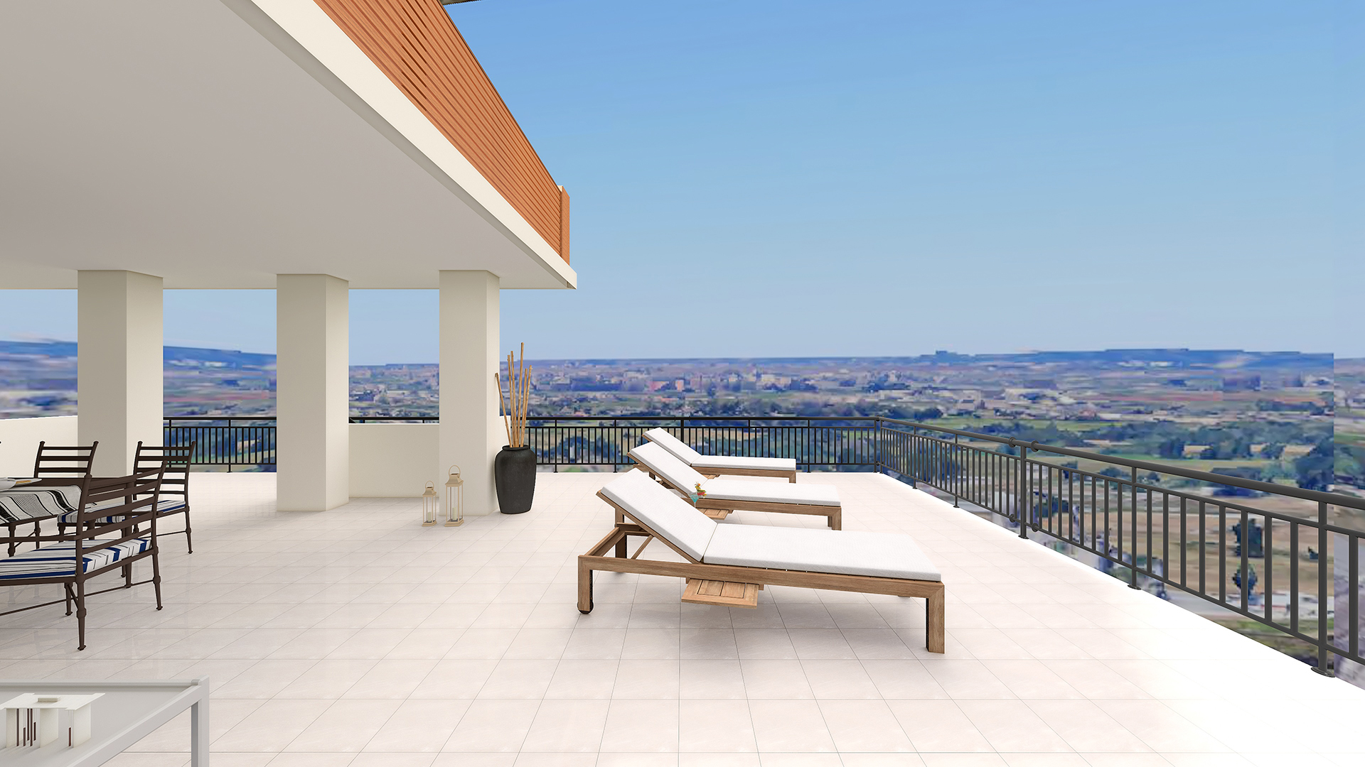 Render terrazza Trilocale Roma