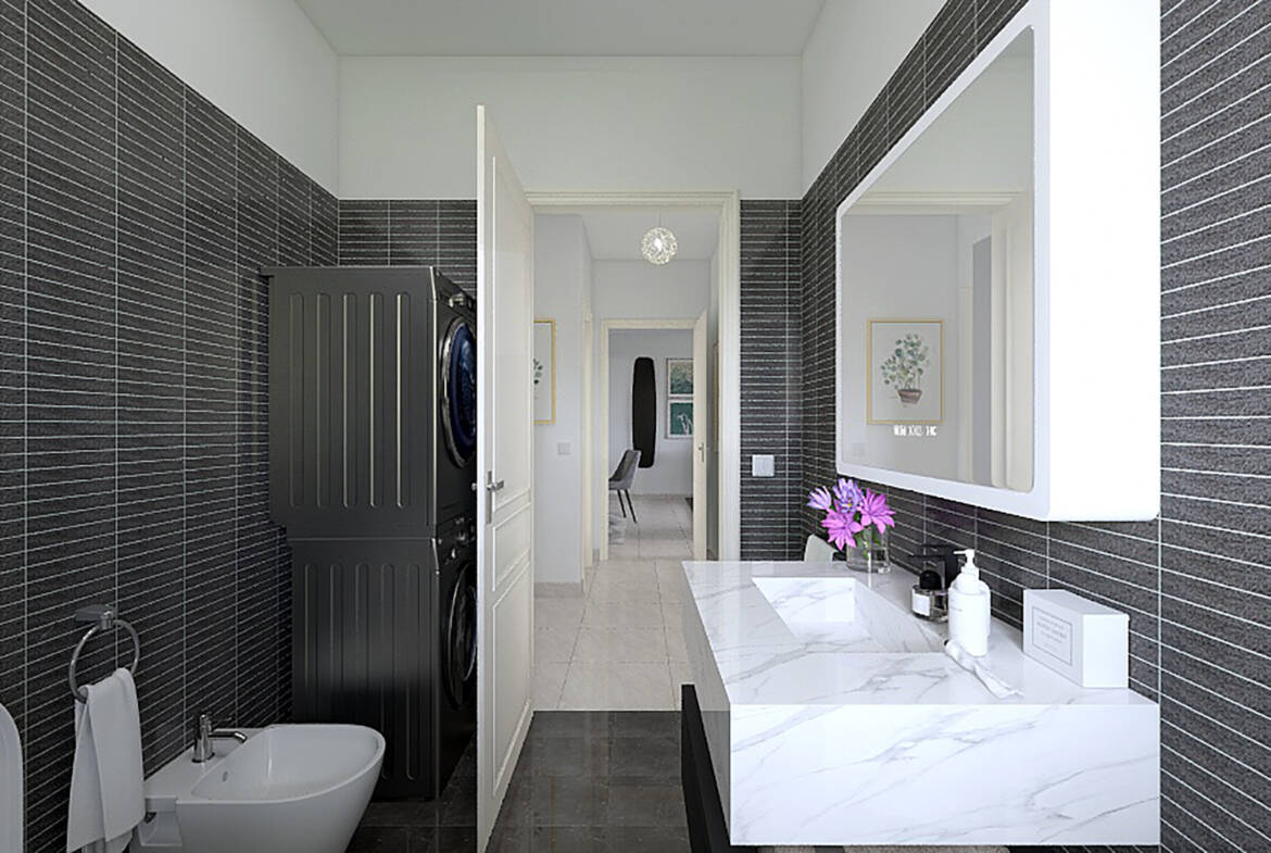 Render bagno attico Roma