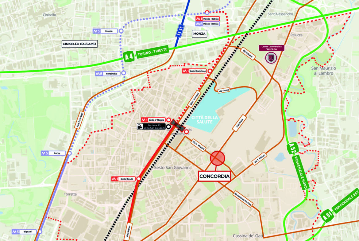 collegamento M1 con ufficio milano sesto