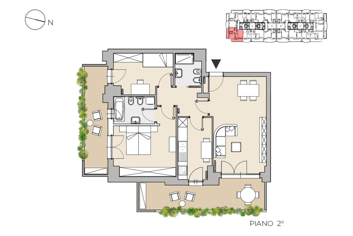 planimetria trilocale deca milano Z7 A7